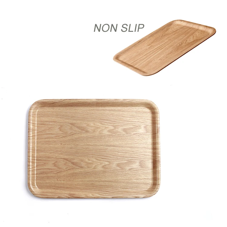 Supply Reasonable Price Natural Wood Serving Tray Japanese Style Rectangular Large Food Trays Nonslip Bamboo Wood Tray For Hotel dinnerware