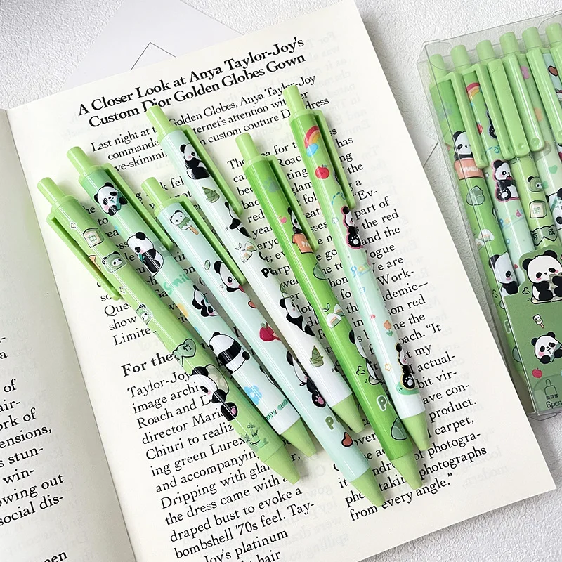 Panda Pen Back To School Stationery Supplies Colorful Kawaii Neutral Pen Melody Kuromi Cinnamoroll Sanrioed Pen Office Supply