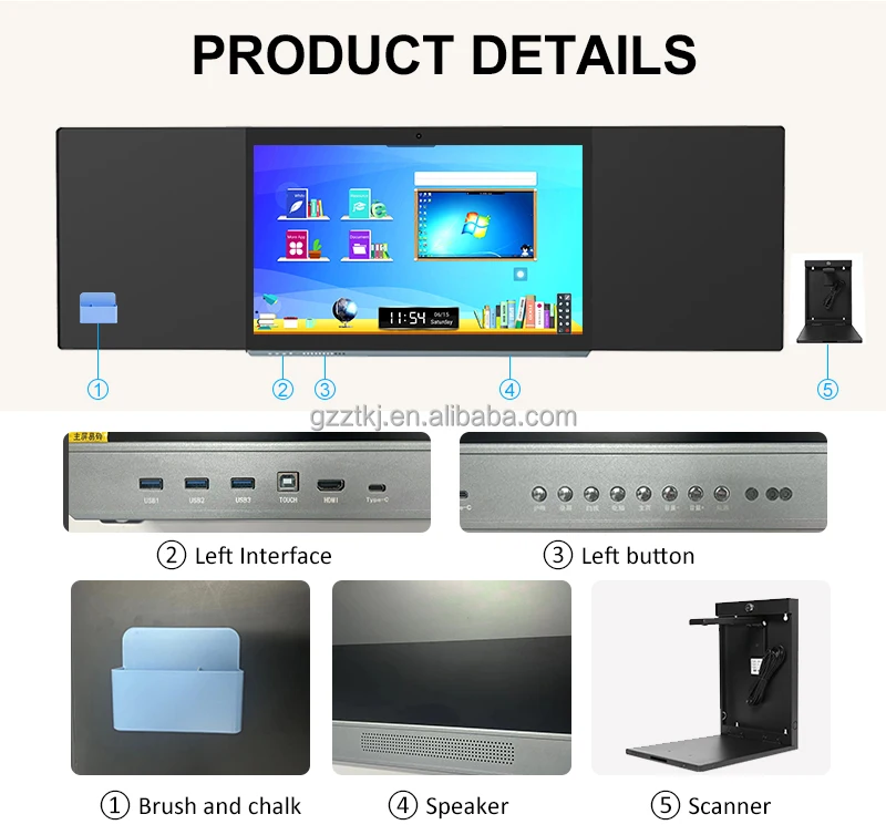 Hot Selling 75 86 Inch Multitouch All in One Android System School Classroom Teaching Smart Nano Blackboard