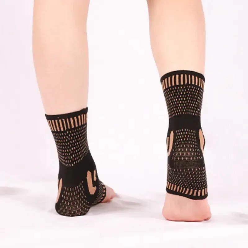 Sports Protection Copper Ankle Support Infused Foot Compression Sleeves for Men and Women