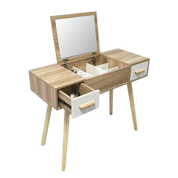 
 Современный деревянный туалетный столик ZJH, набор для макияжа, комод со складным зеркалом  
