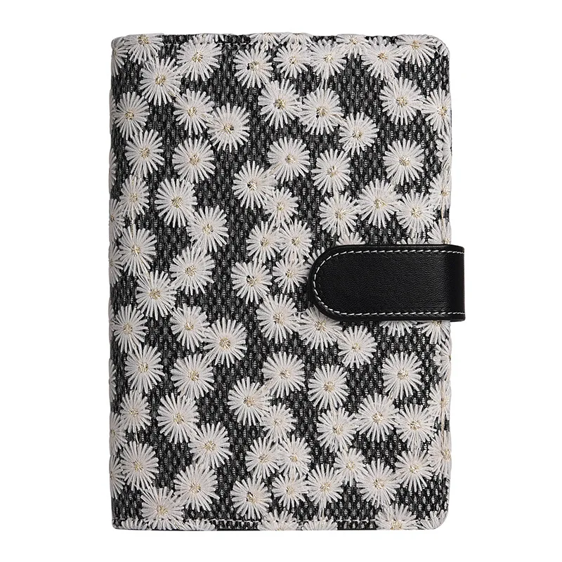 Budget Binder A6 PU Leather Budget Binder for Budgeting Money Organizer for Money Saving Stuffing Planner Book Cover Daisy
