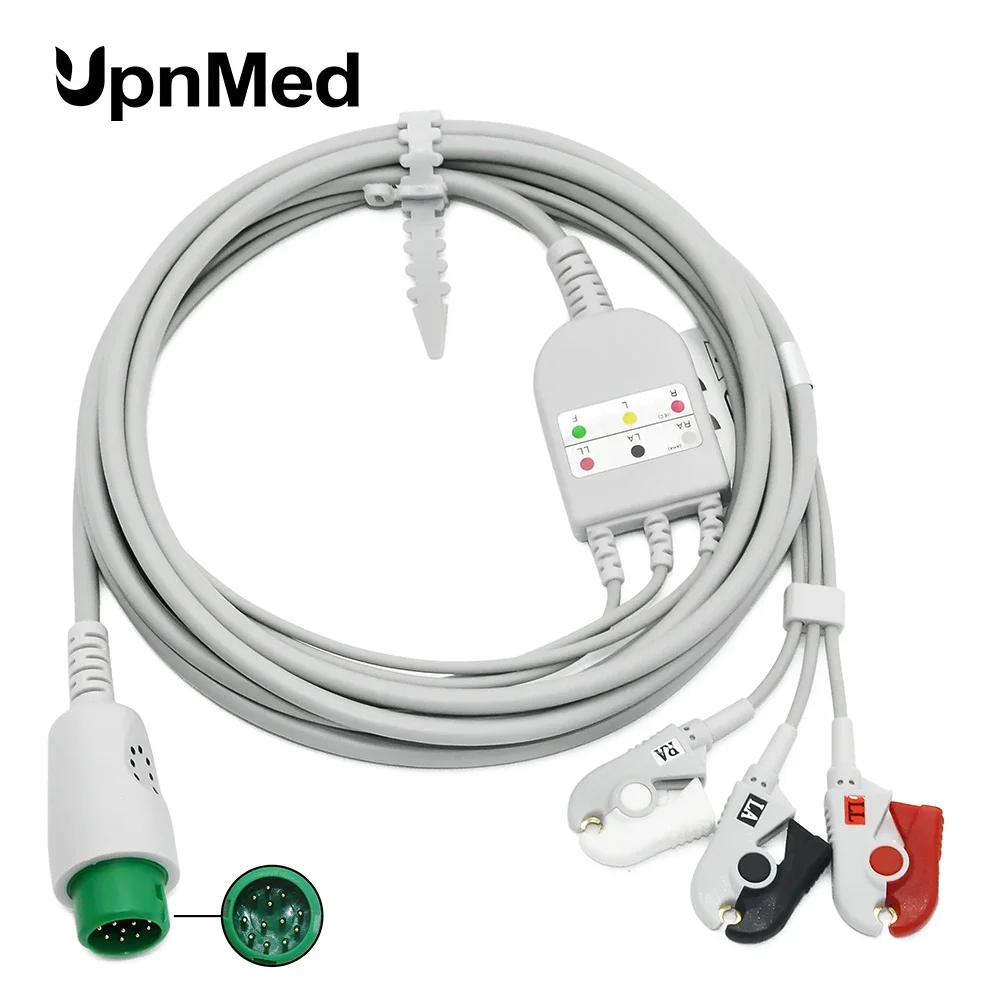 EPM10 ecg cable 3 lead ecg cable clip AHA