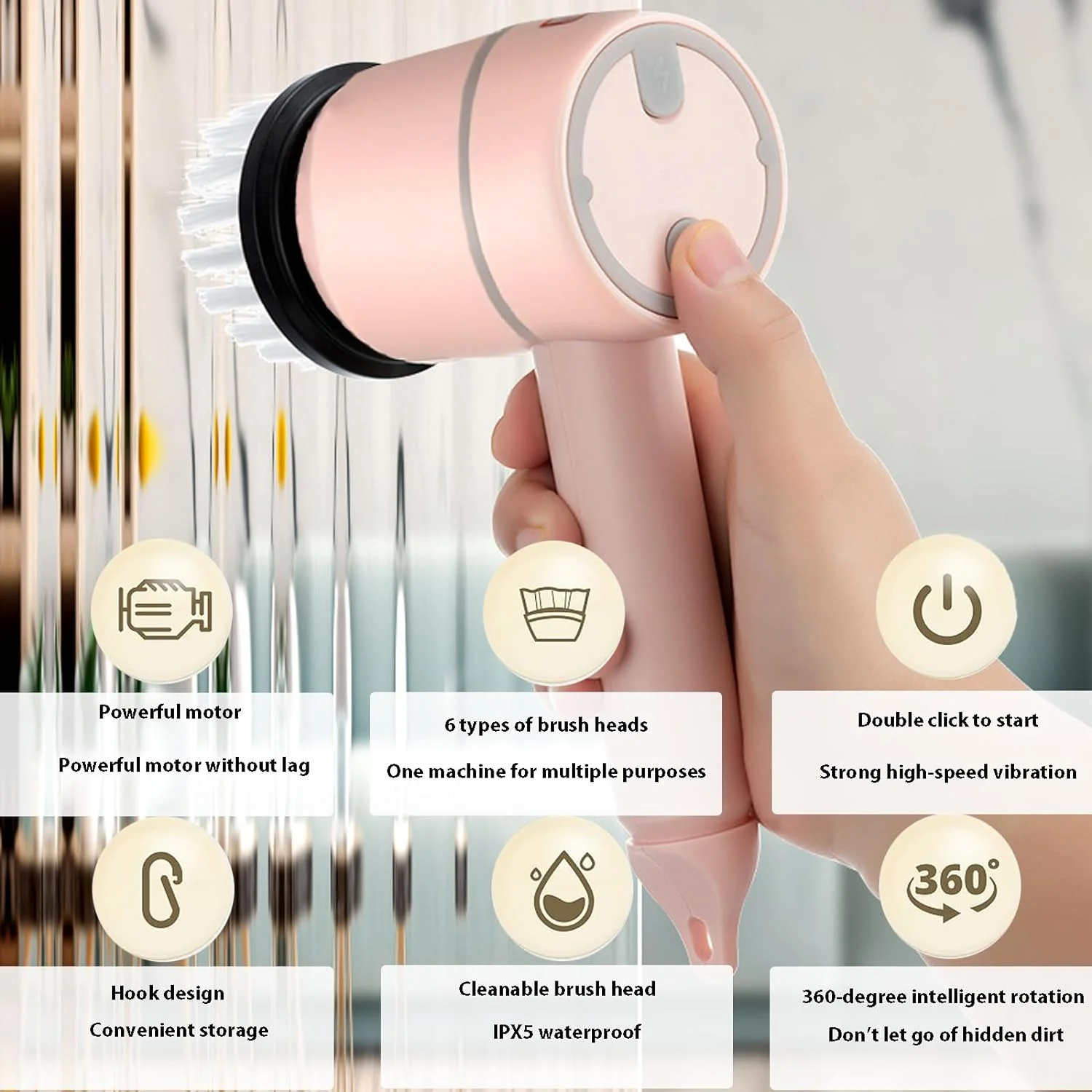 4-in-1 Cordless Electric Cleaning Brush M1s1 Magic Brush Baby Bottle Cleaning Set Dish Washer Brushes