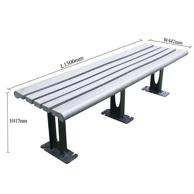 Cheap outdoor patio garden recycled composite plastic wood park bench backless garden wood bench