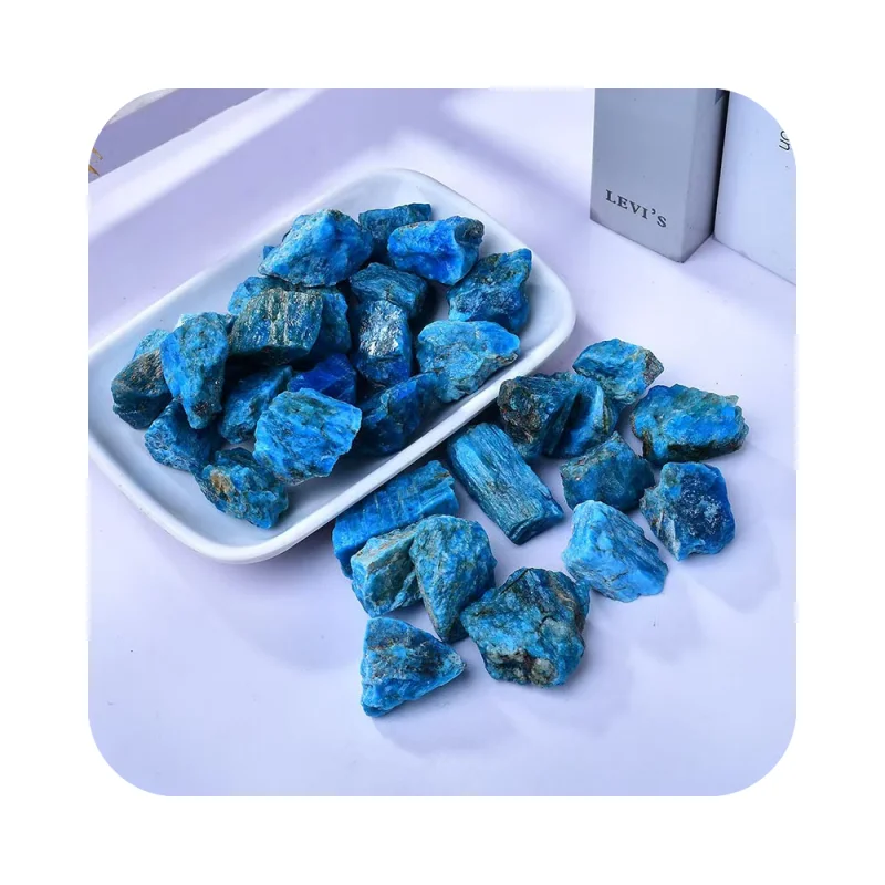 Wholesale High Quality Natural Raw Crystals Healing Spiritial Products Stones Blue Apatite Rough crafts gift for home fengshui