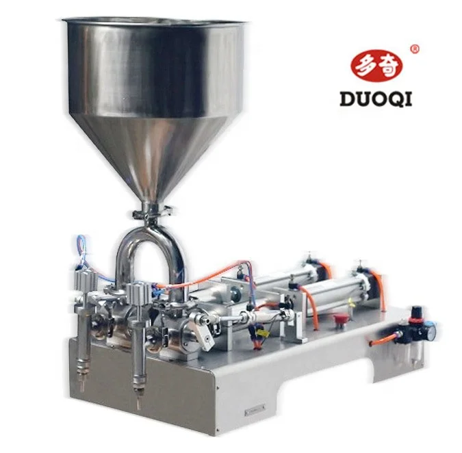 DUOQI G2WTD horizontal type paste and liquid 2 head double nozzles filling machines for honey juice detergent