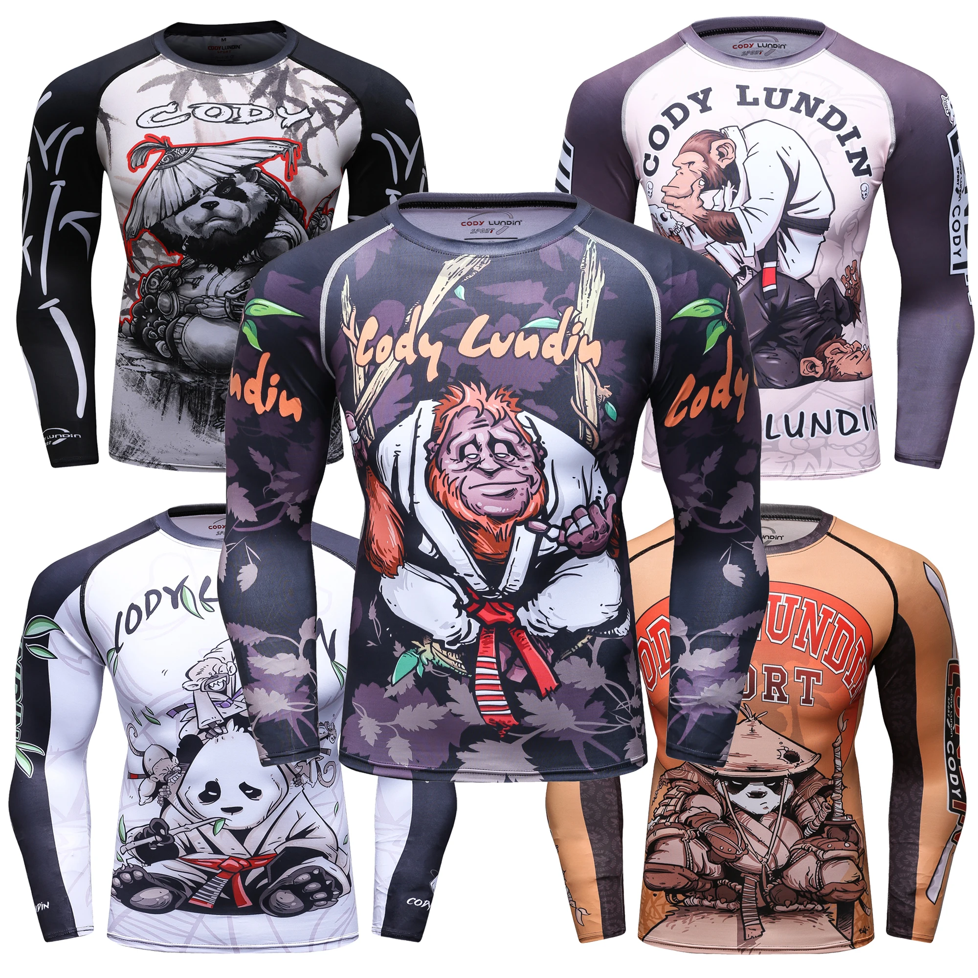 High Quality Full Sleeve Rash Guard Jiu Jitsu T-shirts for Men Custom Tights Boxing Training Wear Vintage Clothing