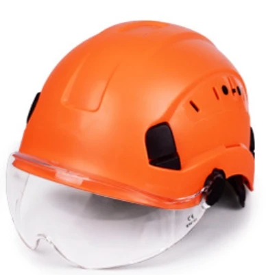 Custom Construction Industrial Safety Hard Hats with clear  ABS visor goggles safety helmet