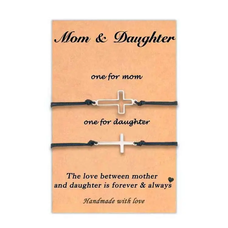 2024 Unisex Stainless Steel Charm Bracelets Set Cross Bracelet for Lover Family Friend for Wedding Party Gifts