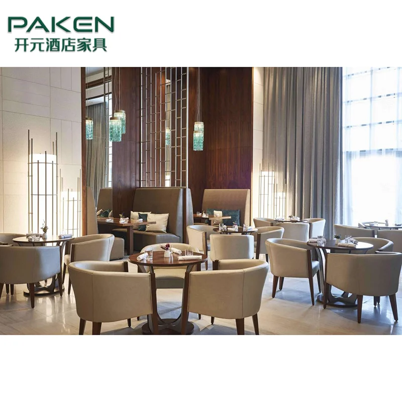 Hilton Dubai Commercial 5 Star Hotel Furniture Wooden Restaurant Table And Chair