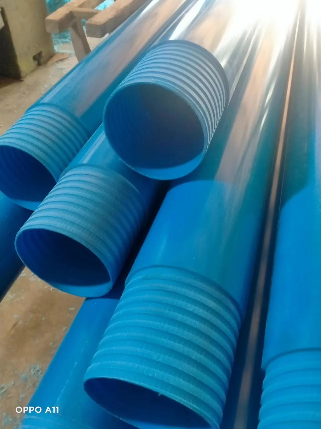 Factory Sale drill hole screen pvc water well screen tube blue pvc pour forage