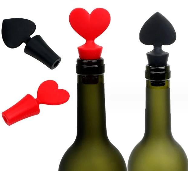 High Quality BPA Free Food Grade Black/Red Bar Silicone Vacuum Wine Bottle Stopper
