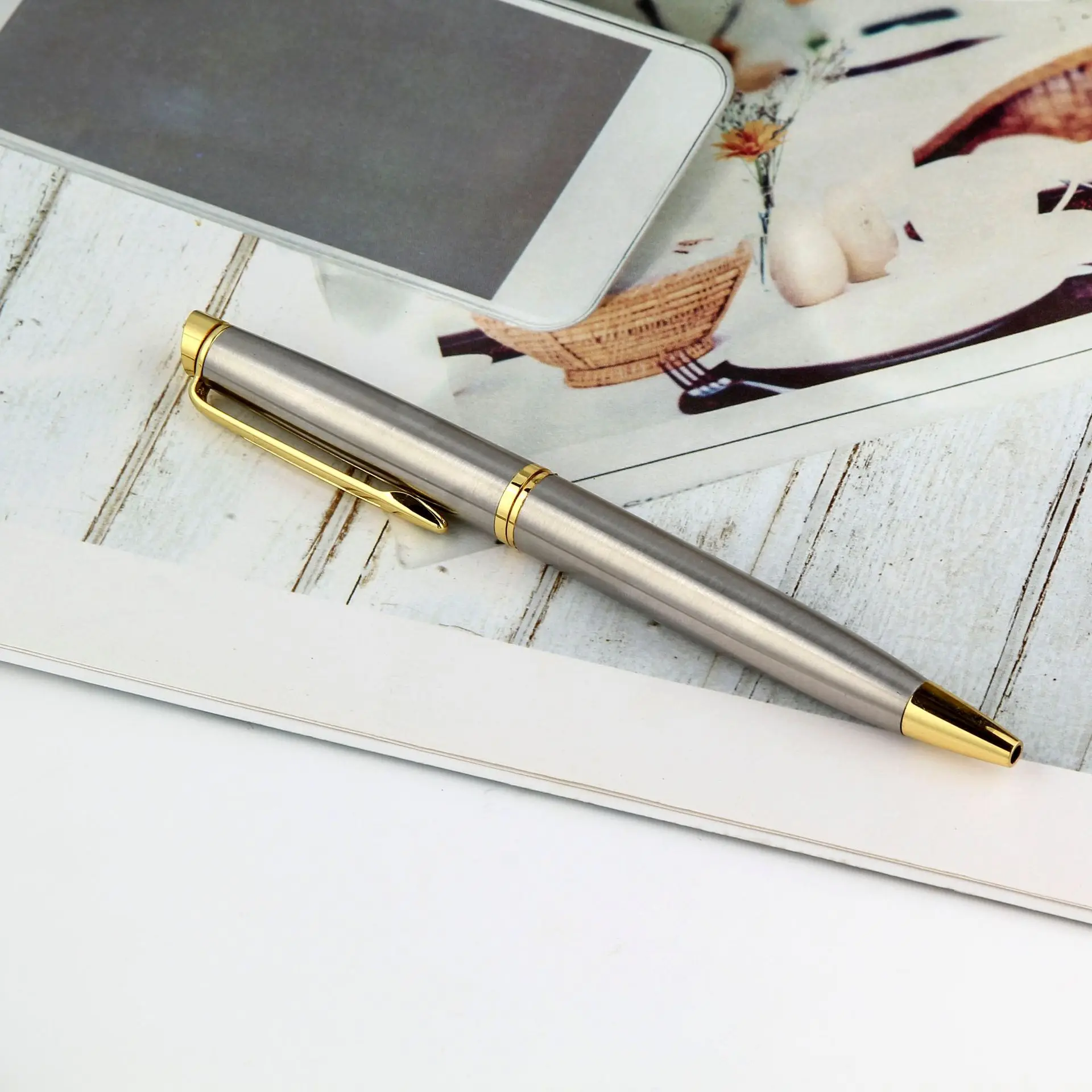 Oblique head advertising ballpoint pen manufacturers wholesale business office writing pen gift metal pen