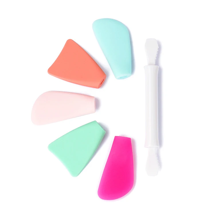 Wholesale No Logo White Double Sided Soft Silicon Applicator Face Mask Brush for Skin Care