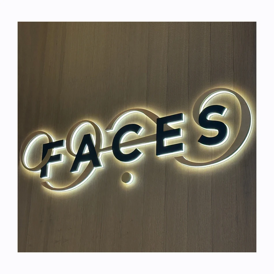 Customized Brushed Chromed Stainless Steel Acrylic Led Backlit Channel Letters