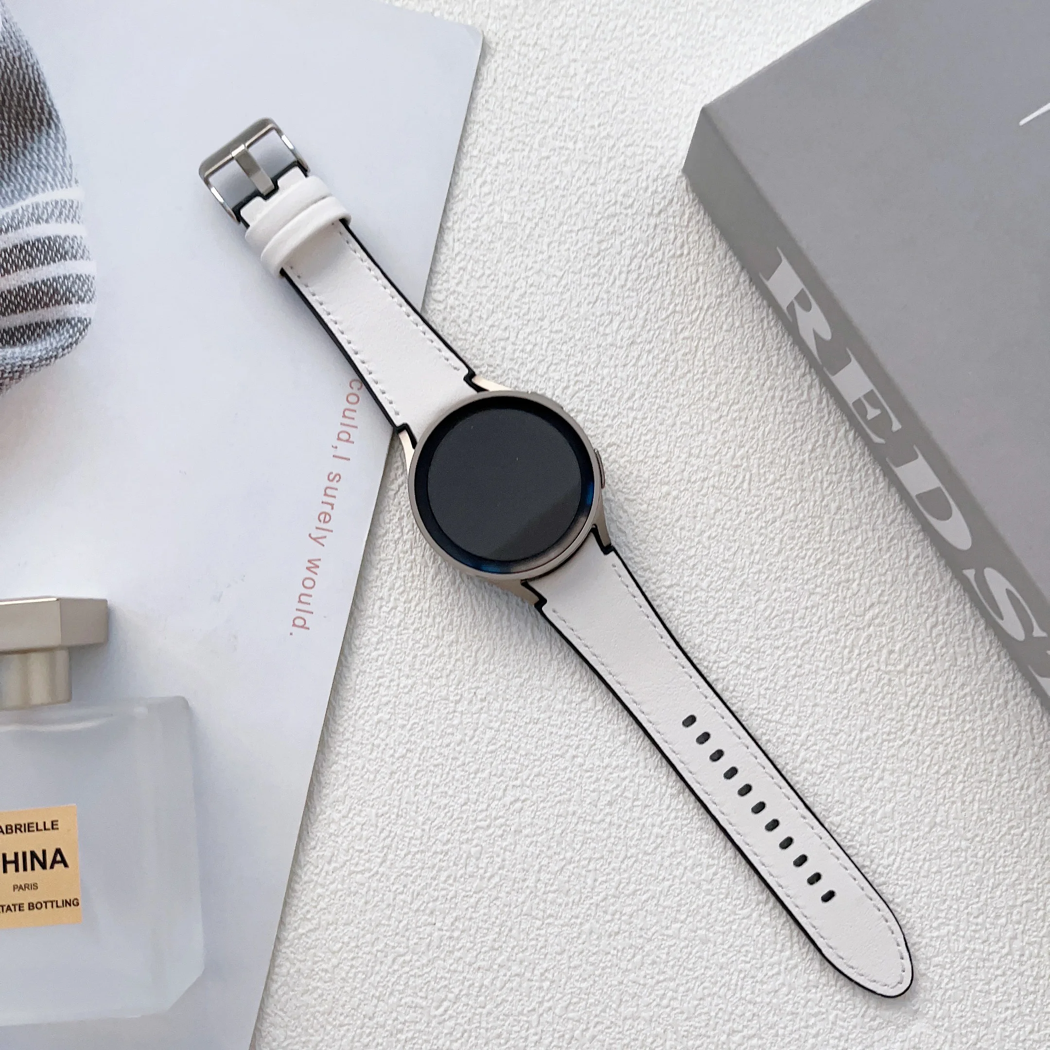 Leather Watch Bands 24 22 20 18 16 14 mm Smartwatch Replacement Strap For Samsung Galaxy Watch 42mm Huawei GT2