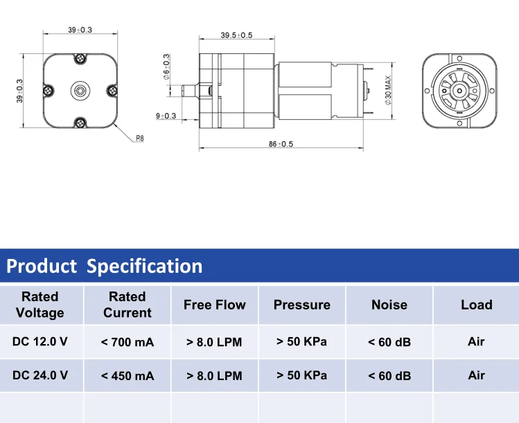 Portable Dc Mini Electric Air Pump 12v For Massager