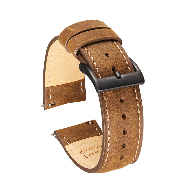Индивидуальный кожаный ремешок для часов, быстросъемный ремешок для наручных часов 20 мм