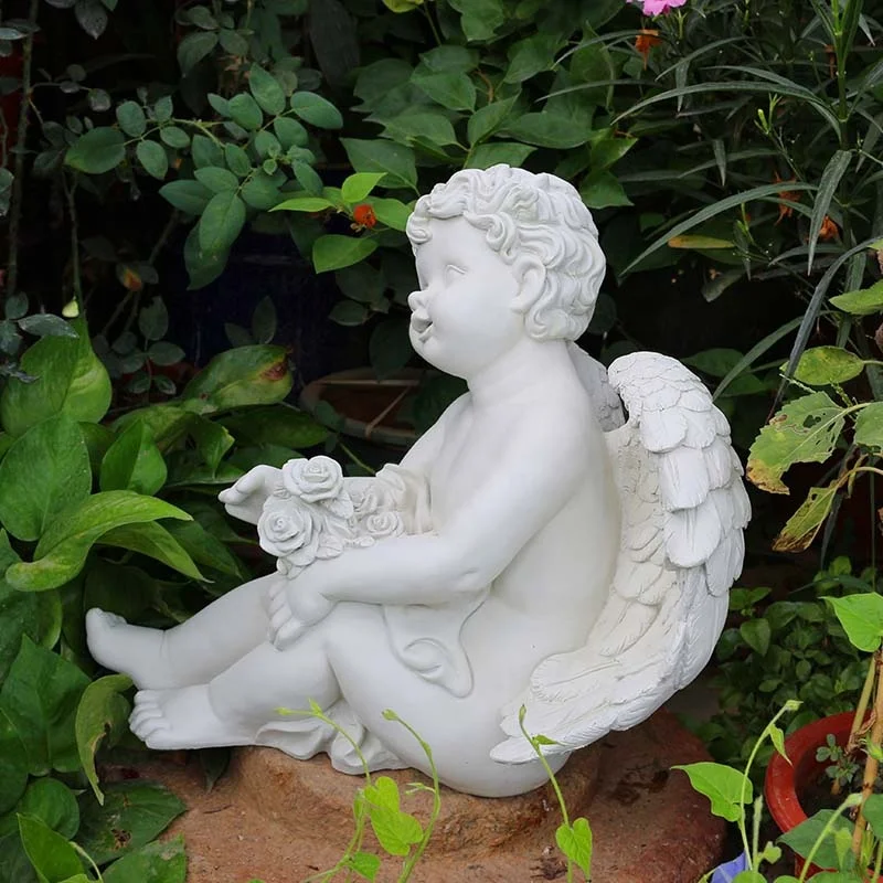 Children Garden Statues Best Selling Little Angel Resin Wholesale Custom Customized Europe Craft White Angel Statues