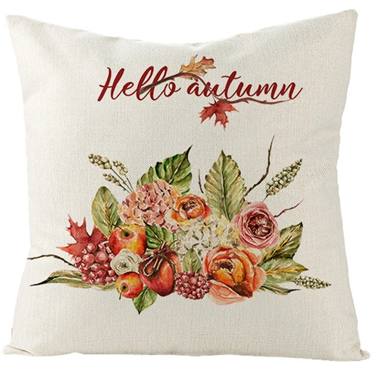 
Cushion Covers Malaysia, Thanks Giving Days Sofa Car Pillow Cases Linen Cotton Material Pillowcase/ 