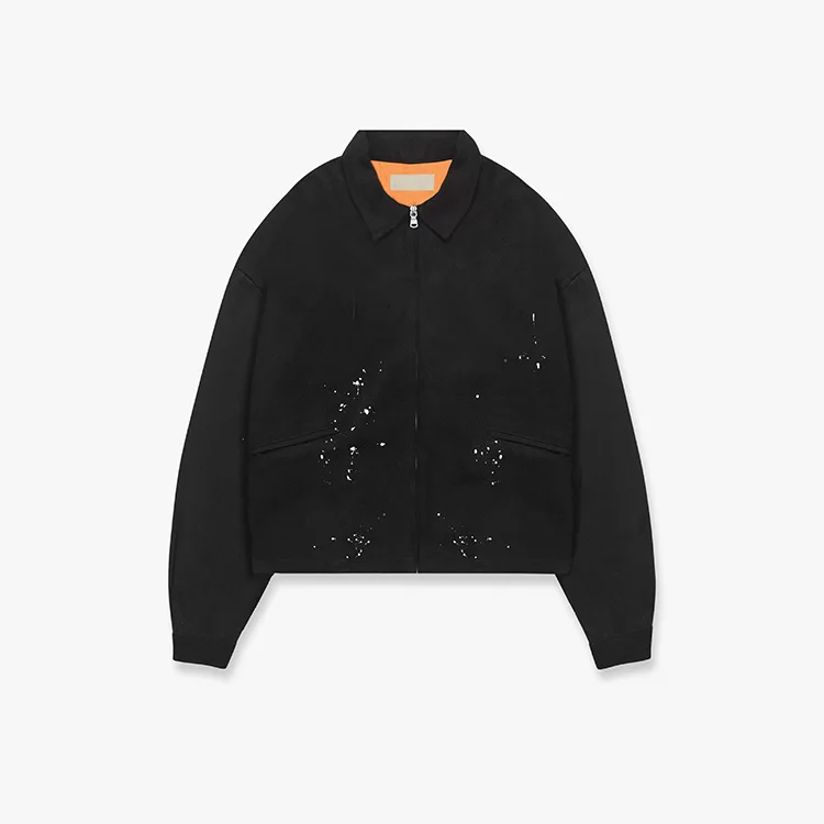 Wholesale Street wear Brushed Cotton Oversized Boxy Fit Raglan Dropped Sleeve Zip Jacket