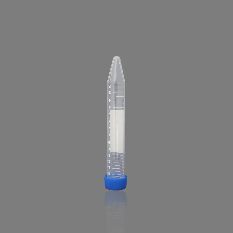 DNA/RNAse free 15ml plastic conical bottom screw cap centrifuge tube