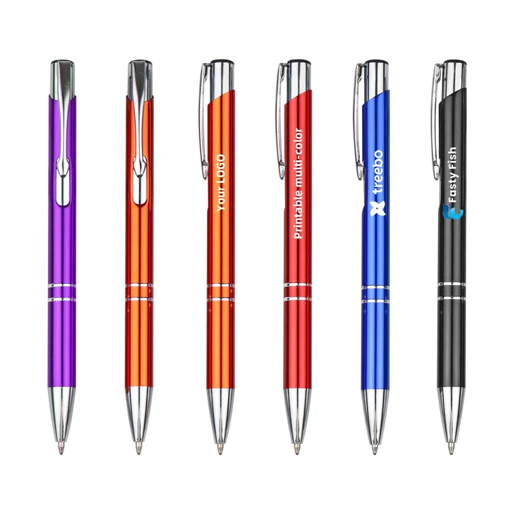 High Quality Multi-color Aluminum Advertising Business Pen Metal Ball Pen with logo Printing High Quality