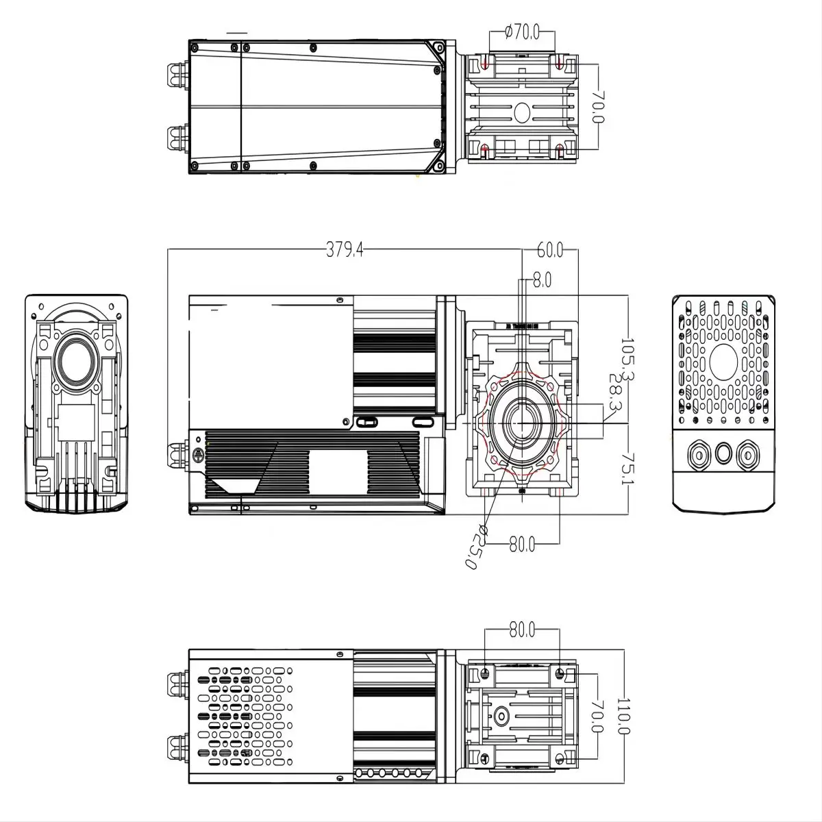 750W 2500Rpm High Precision Brushless Dc Automatic Door DC Servo Motor with Electronic Mechanical Brake