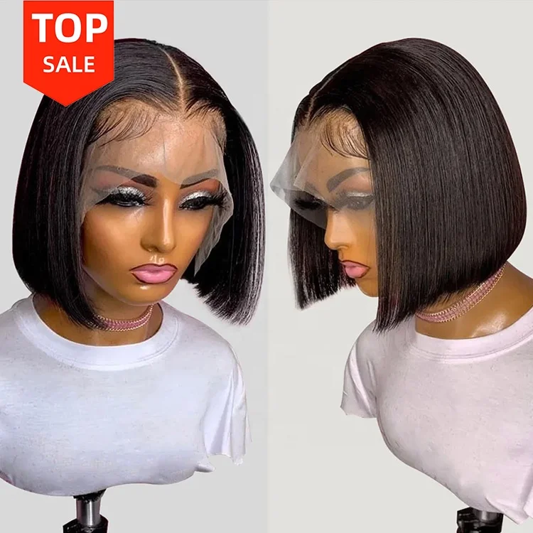 Pre Plucked Swiss Lace Bob Wig 10 Inch Short Brazilian Human Hair 13x4x1 Full Lace Cheap Price Human Hair Short Bob Wig