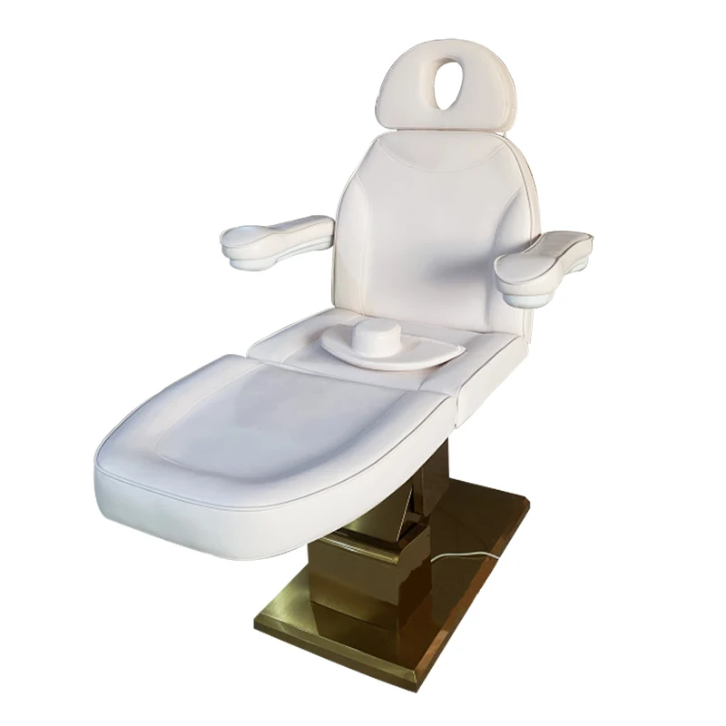 HICOMED White Luxury Spa Salon Furniture Electric Reclining Swivel Beauty Lash Chair Adjustable Best Treatment Massage Bed
