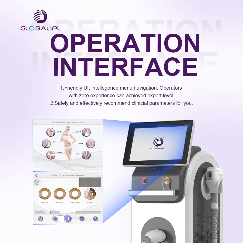 Touch Screen Epilation 808Nm Hair Removal Diode Laser Beauty Machine