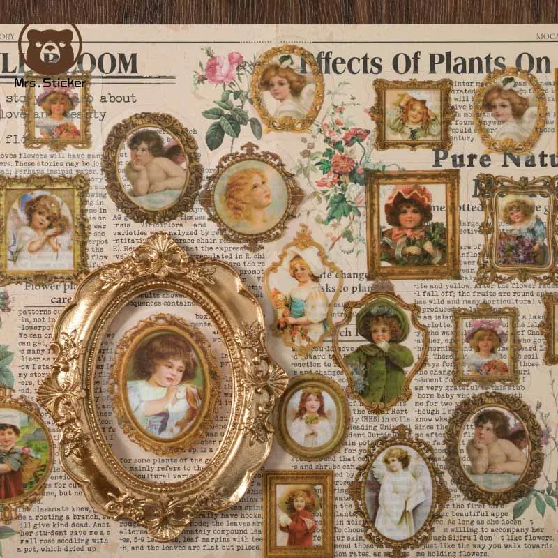 30pcs/pack Retro Personages Photo PET Stickers Decals Ephemera Vintage Planner Stickers DIY Handmade Decorative Scrapbooking