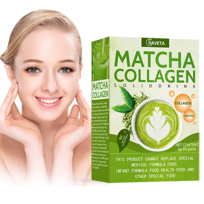 Super Solid instant Matcha Collagen Powder drink Health Daily Collagen Matcha tea skin care powder drink vitamine c