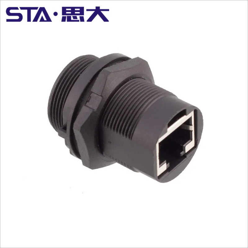 RJ45  Circular Connector Receptacle Housing Panel Mount of Amphenol waterproof automotive RJ45 connector