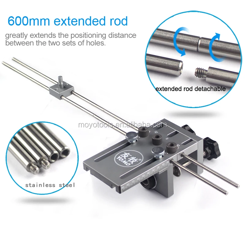 Aluminum Alloy 3 In 1 Dowelling Jig extended 6/8/10mm Wood Drilling Guide Locator Adjustable Dowel Jig Kit DIY Woodworking Tool