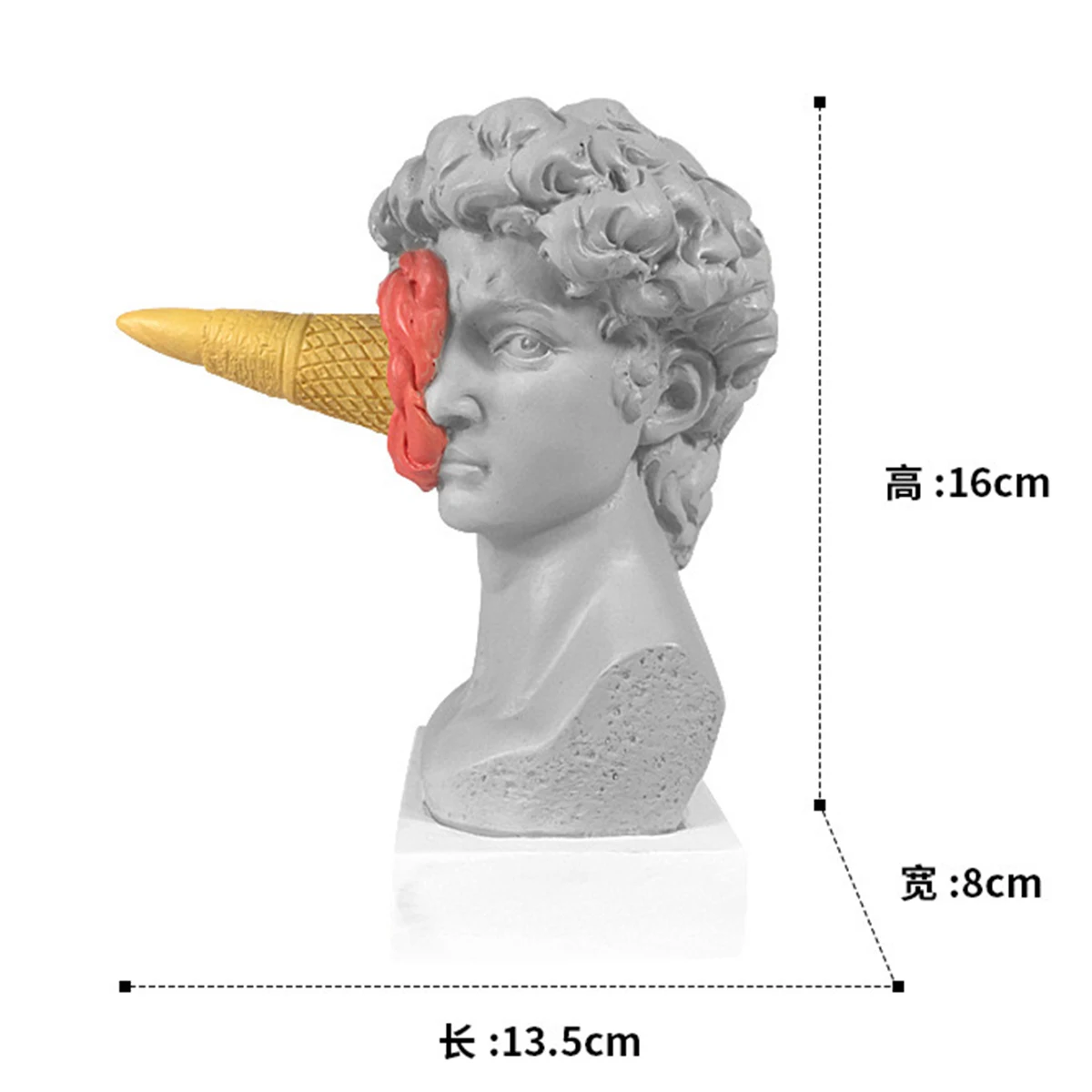 Folk Art Resin Crafts modern greek sculpture ice cream david resin ornament Famous figure statue Home Decor For Gifts