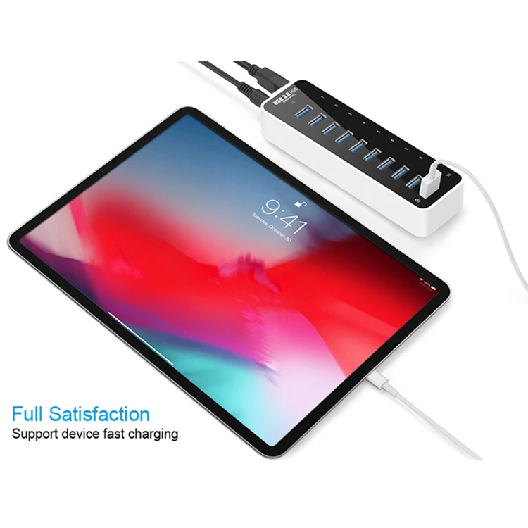 Pulwtop 9 USB-A 3 0 порт данных с 1 портом умное устройство для зарядки