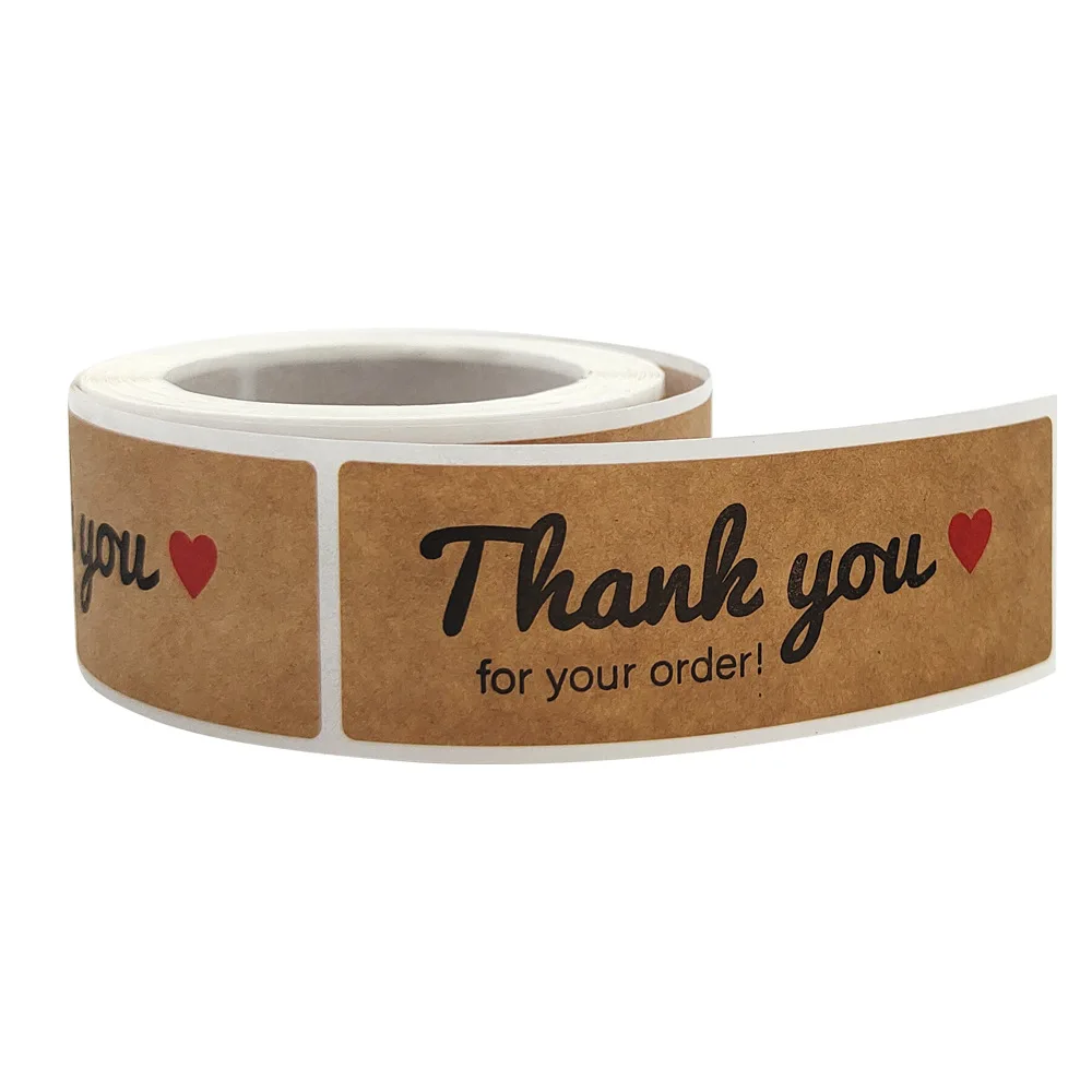 Custom Print Roll Round Adhesive Label Thank You for Support My Business Sticker