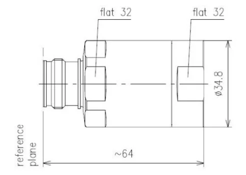 Rf coaxial adapter D-Class 4.3-10 Female connector for 7/8 in AVA5-50 and AVA5-50FX cable