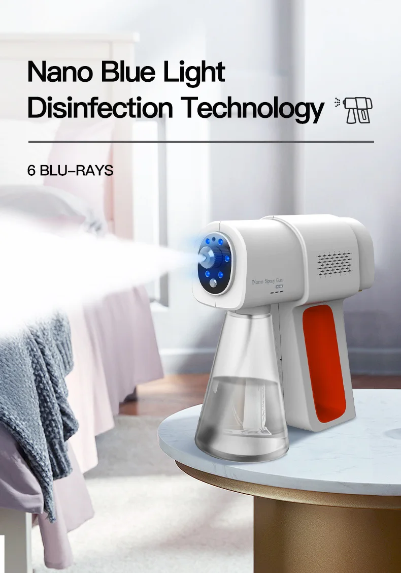 
2021 new arrival electrostatic spray gun Disinfecting Blue negative ion spray gun for Home Hospital nano sprayer 