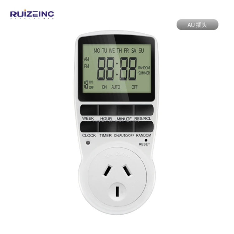 24/7 Days Digital Timer with Random and Summer Time Programmable Timing Socket EU US FR UK AU Plug 230V 50HZ