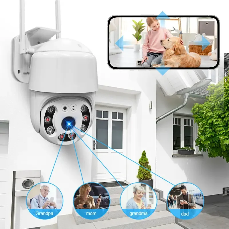 2023 New Wifi 3MP Two-way Audio Waterproof Camera auto motion tracking IP Camera with night vision camera
