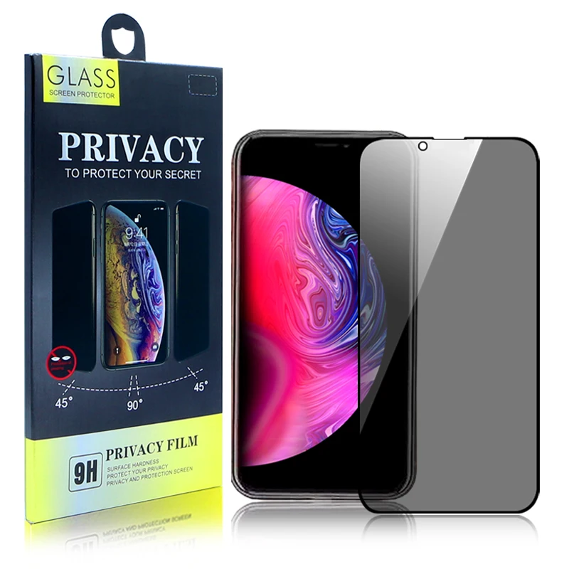 High Quality 0.33mm 3D 9H Anti Spy Premium Quality Tempered Glass Screen Protector For Iphone 11 12 13 Mini Pro Max