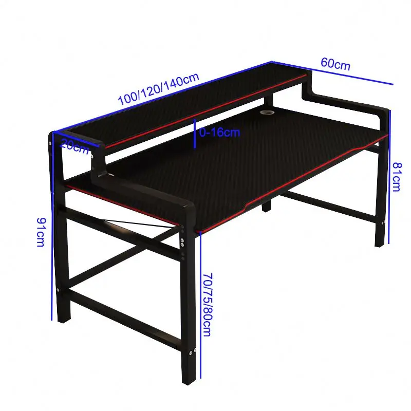 Desktop Home Computer Desk Bookcase Combination Bedroom Gaming Corner E-Sports Table