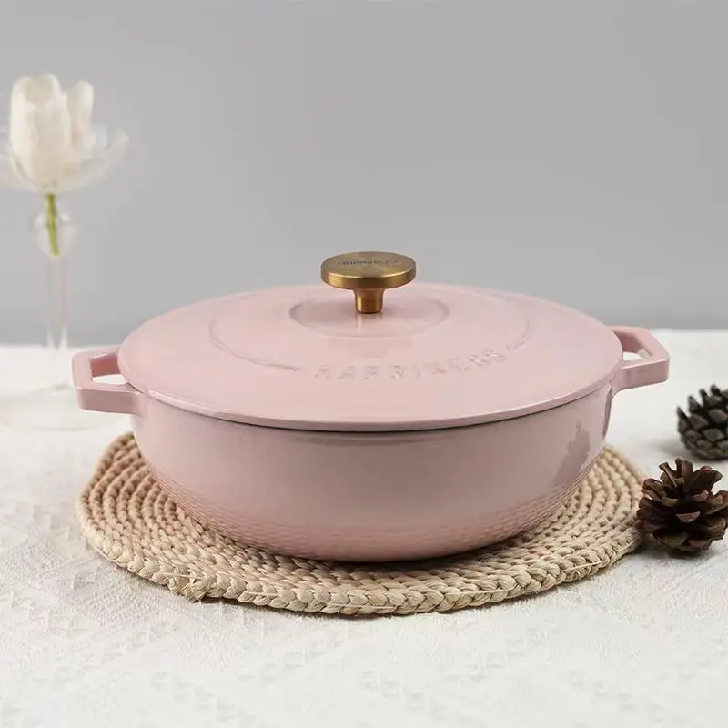 26CM Dutch Oven Enameled Cast Iron Pot Cuisine Casserole