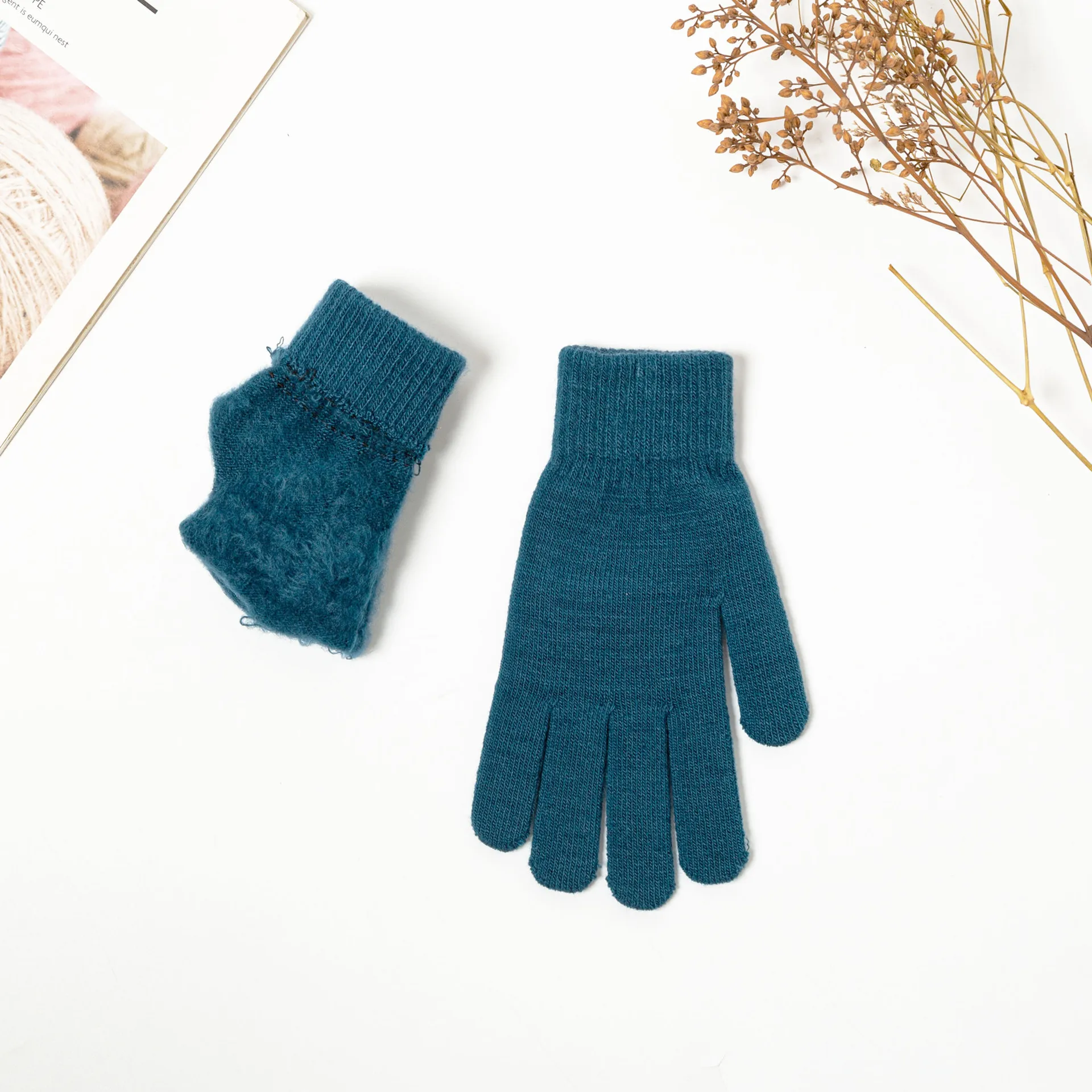 Горячая Распродажа 2022 теплые зимние вязаные спортивные перчатки с защитой от холода и плюша для мужчин