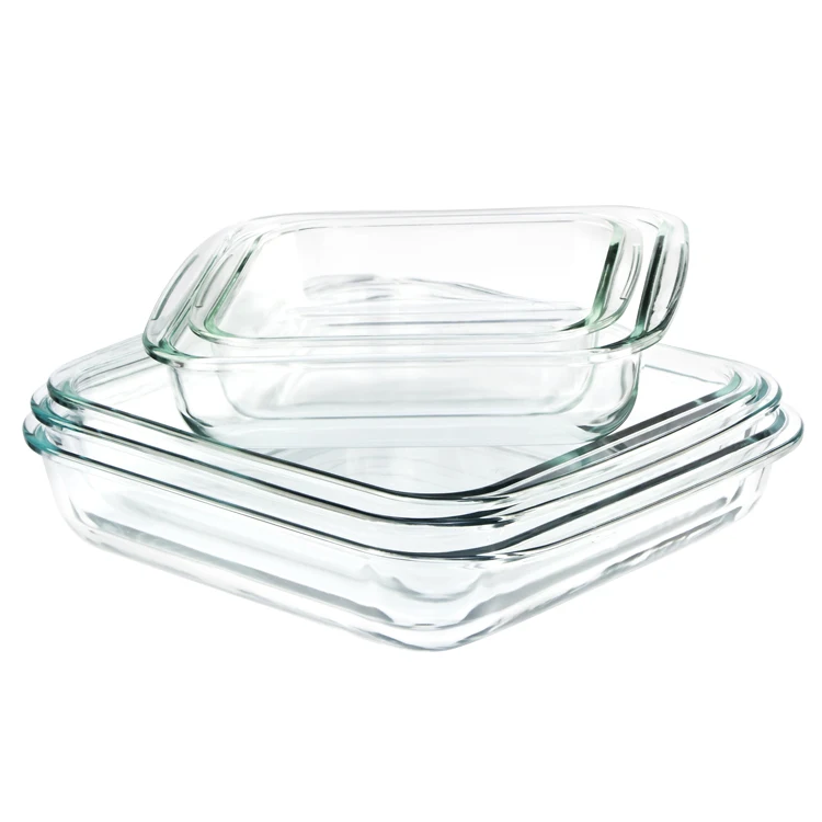 KGG Mijotex Baking Pan Different Sizes Baking Dishes Clear Transparent Square Oven Safe High Borosilicate Glass Baking Tray