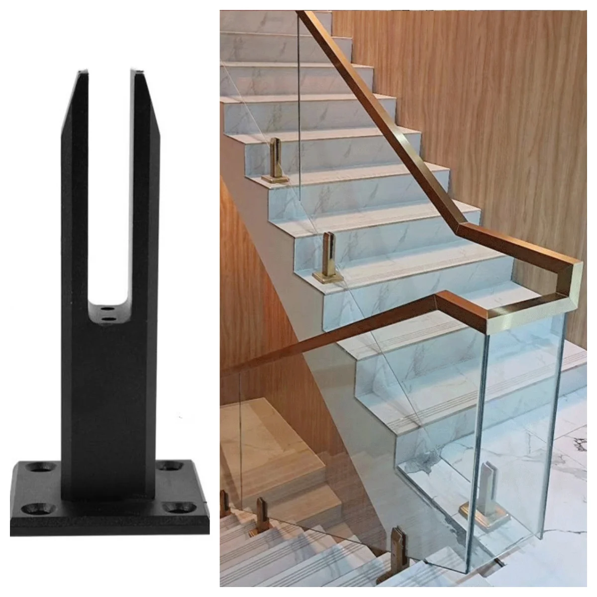 Aluminum&Stainless steel Glass Clamp Stair Brackets Swimming Pool Clamp Brackets Decking Railings Stairs Balustrade Railing