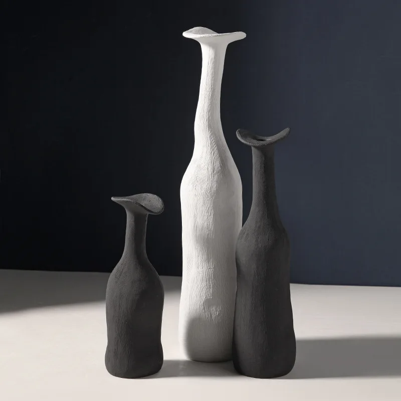 Скандинавская винная бутылка Morandi Керамические роскошные цветочные вазы креативная Минималистичная однотонная ваза современного дизайна для